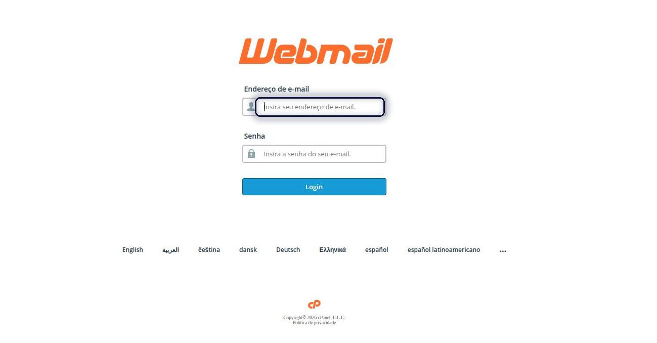 Tela Login Webmail
